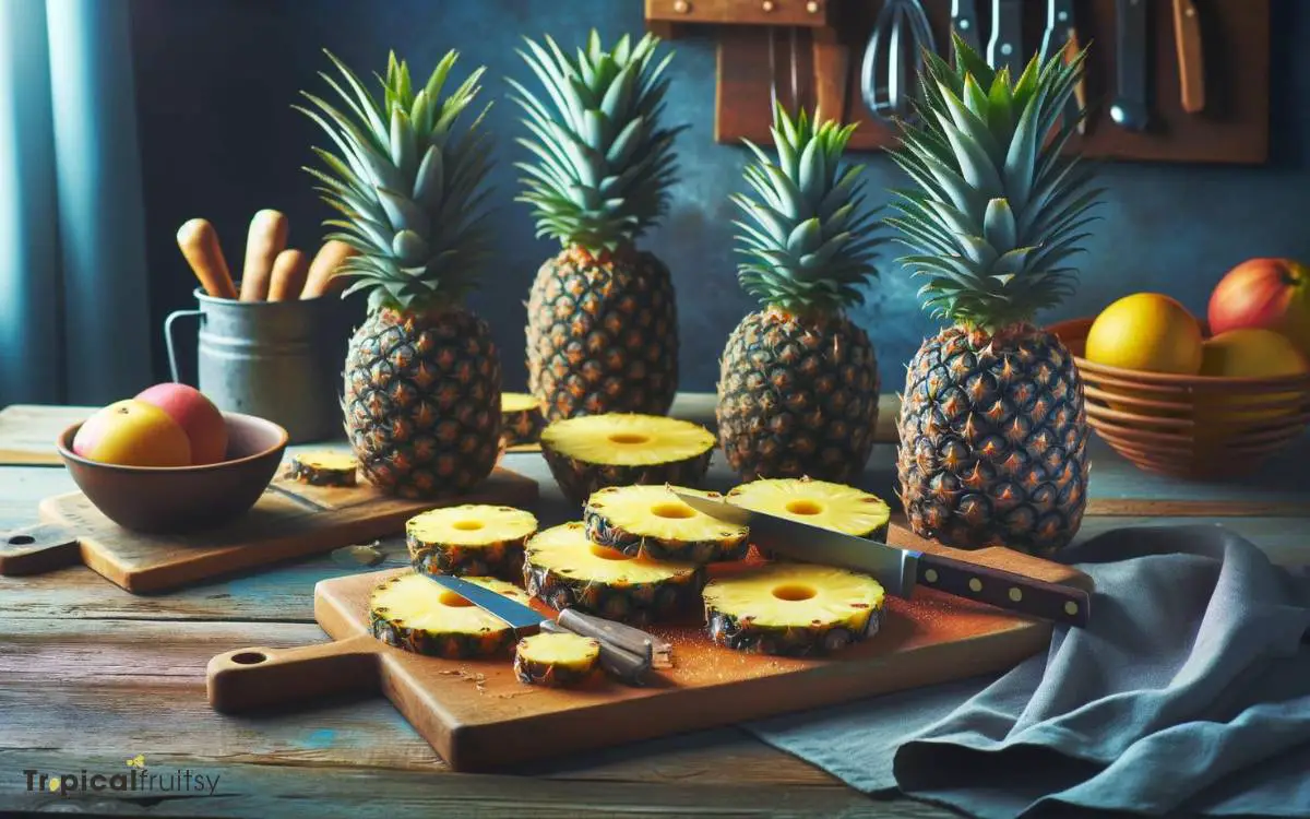 Step Preparing the Pineapples