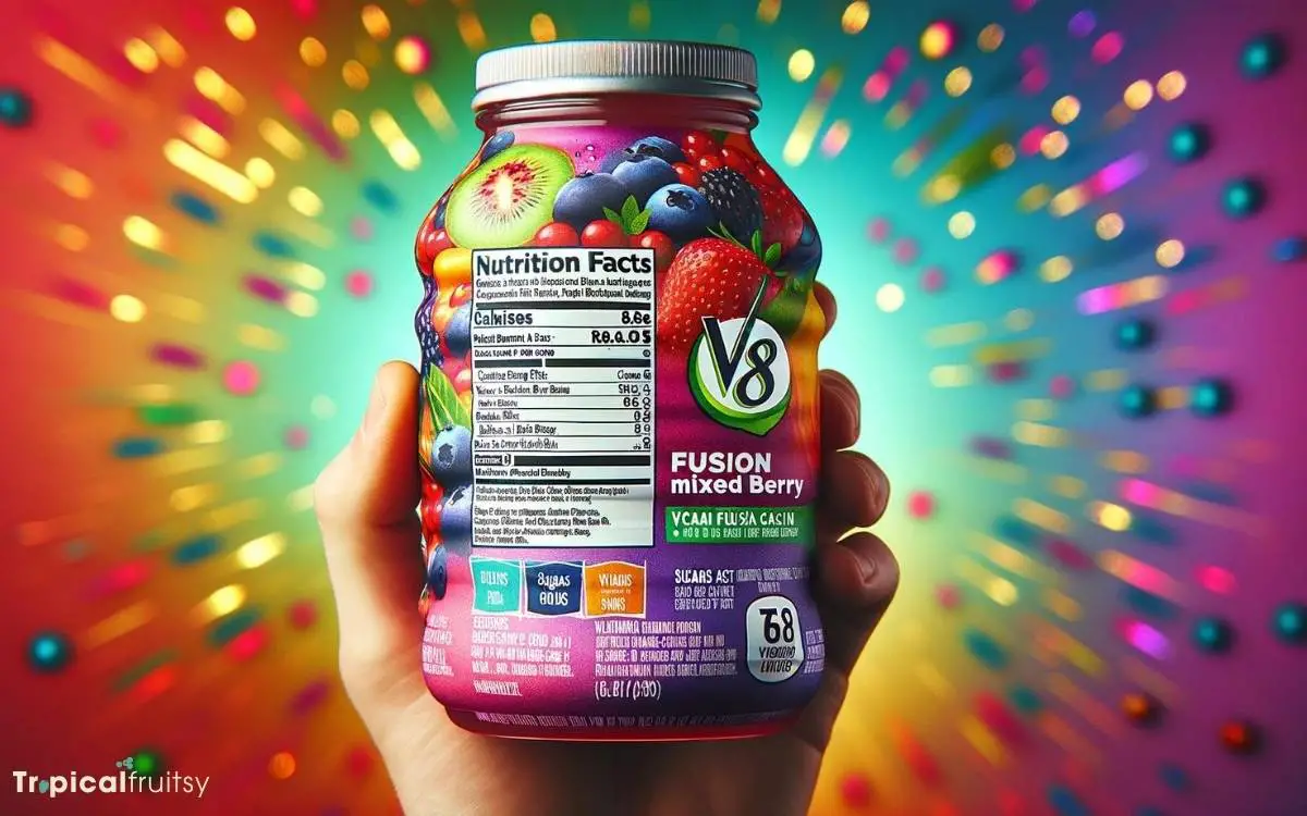 V8 Fusion Acai Mixed Berry Nutrition Facts 1