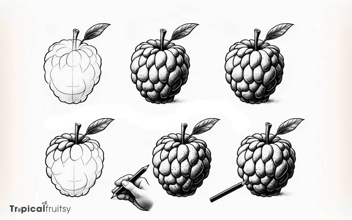 How to Draw Custard Apple