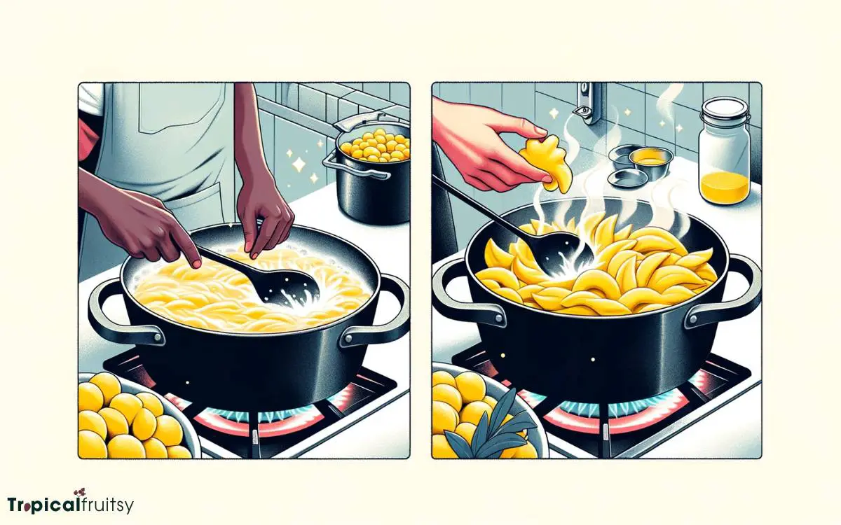 Step Cooking the Ackee