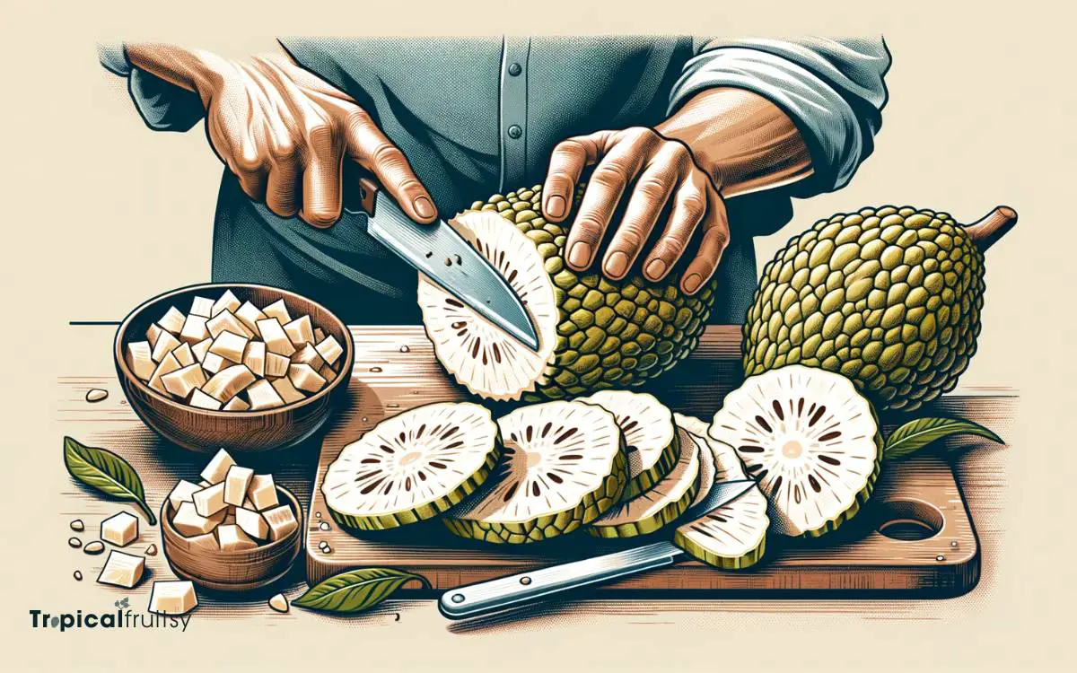 Cutting and Cleaning Breadfruit