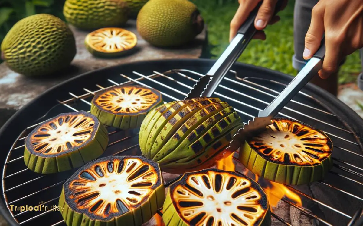 Grilling the Breadfruit