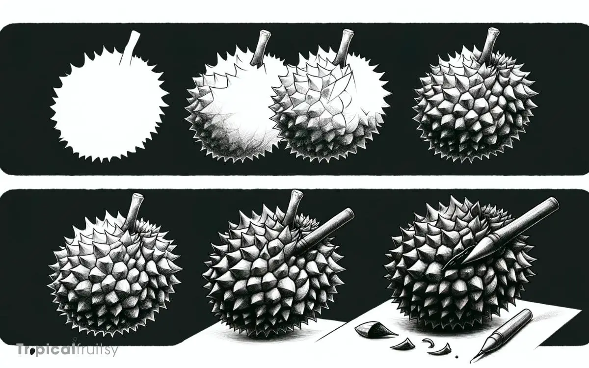 How to Draw a Durian Step by Step