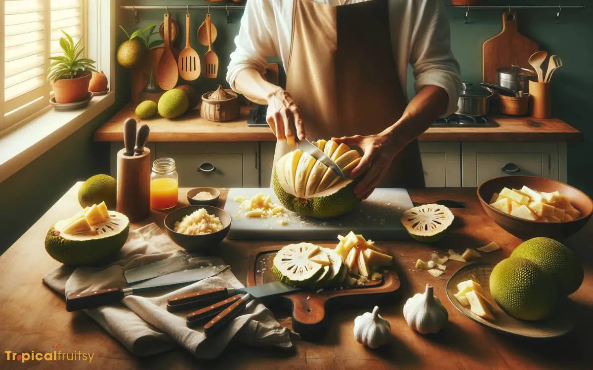 Preparing the Breadfruit