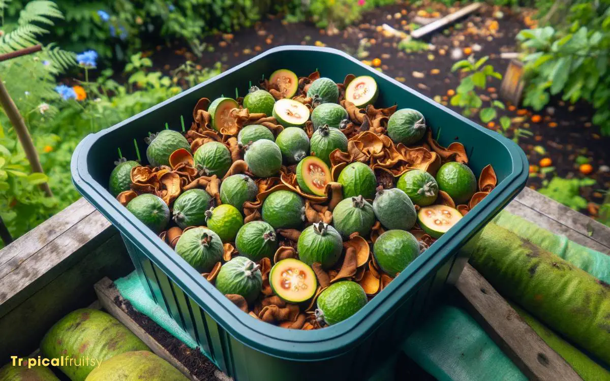 Composting Feijoa Skins