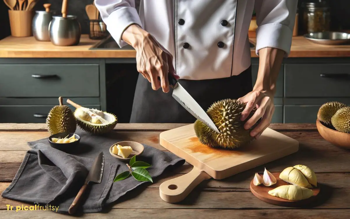 Preparing the Durian Flesh