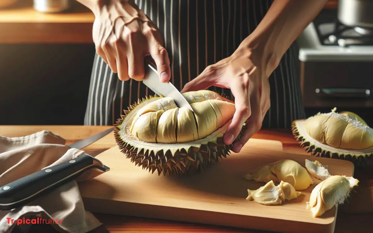 Preparing the Durian Flesh